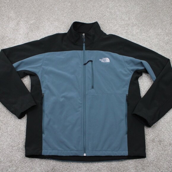 The North Face Apex Bionic Jacket Mens large Blue/Black Full Zip Soft Shell Coat - Picture 1 of 14